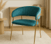Stylish velvet chair for living room, dining space, or office decor.