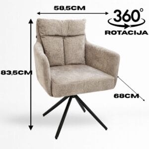 stolica fotelja Nora Soft dimenzije